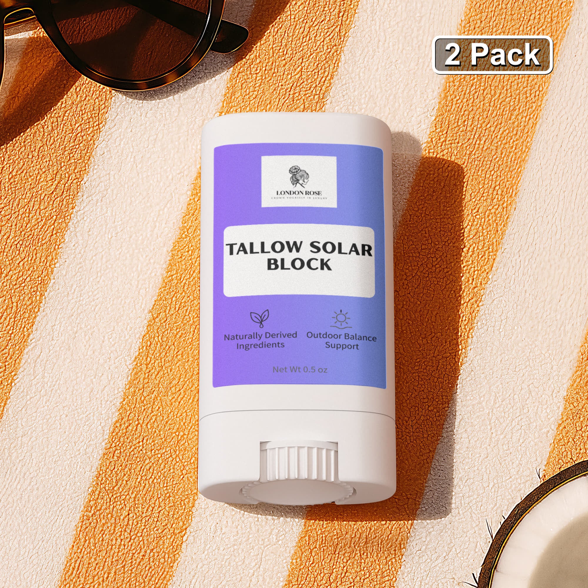 2 Pack Tallow Zinc Sun Stick