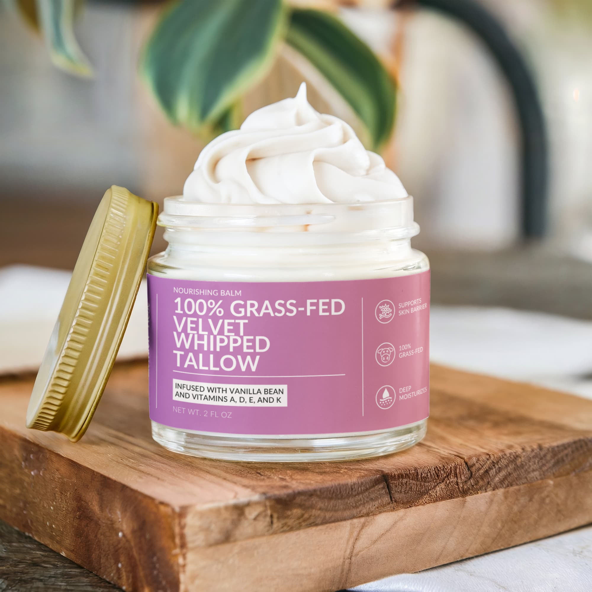 Whipped Grass-Fed Tallow Balm with Vanilla Bean