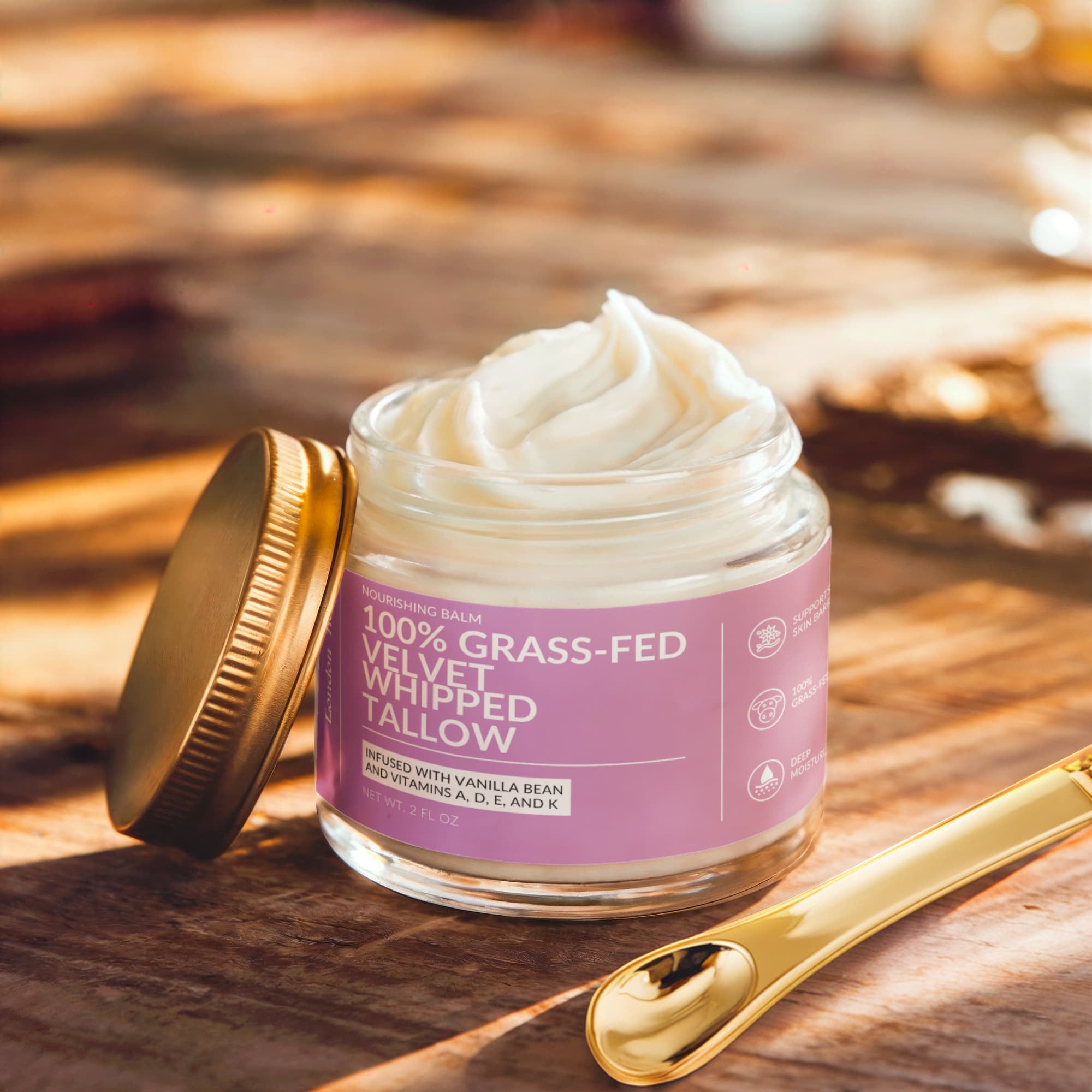 Whipped Grass-Fed Tallow Balm with Vanilla Bean