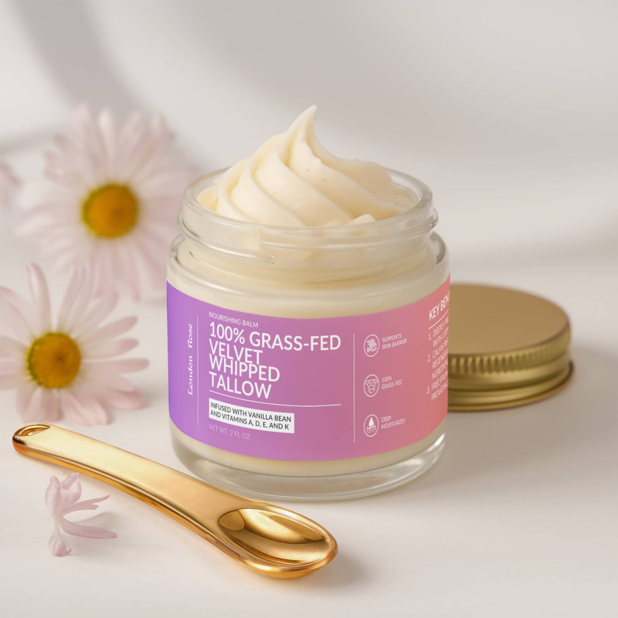 Whipped Grass-Fed Tallow Balm with Vanilla Bean