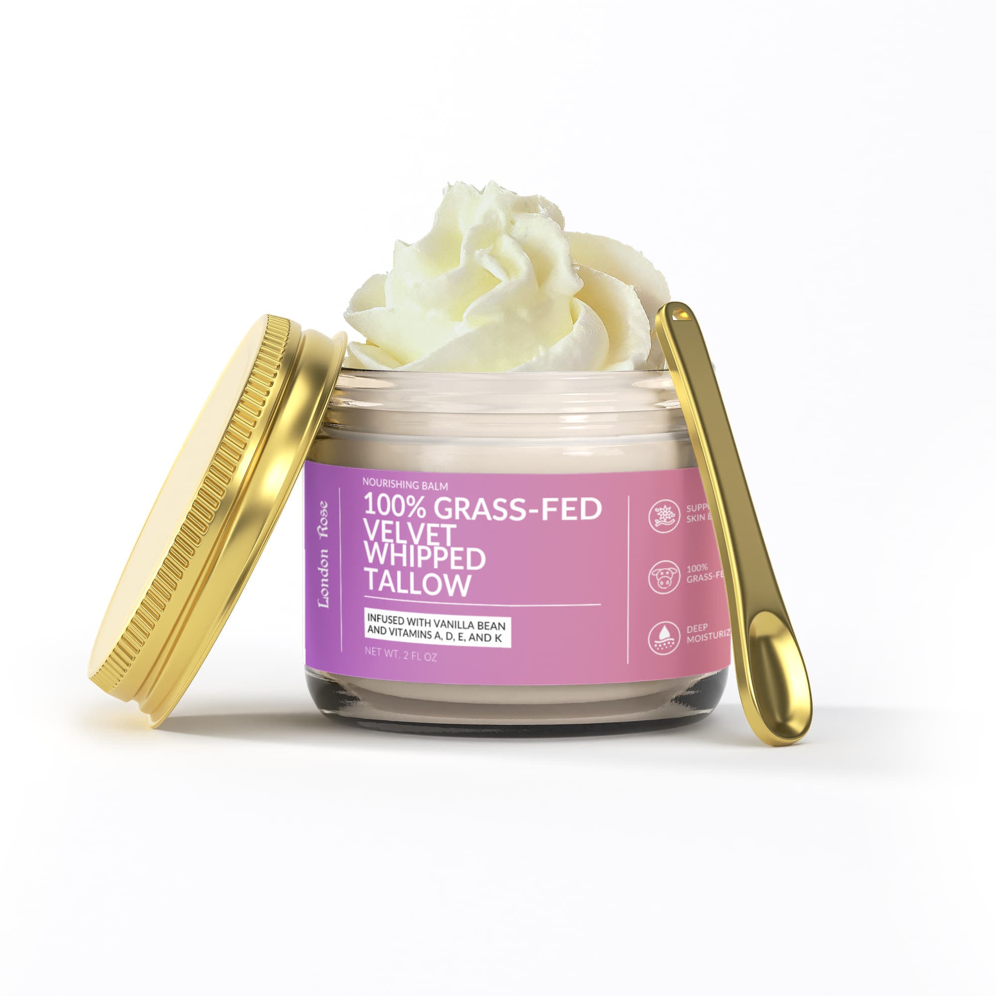 Whipped Grass-Fed Tallow Balm with Vanilla Bean